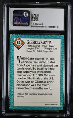 Gabriela Sabatini 1989 SI for Kids tennis card CSG 9 MT - AutographsForSale.com