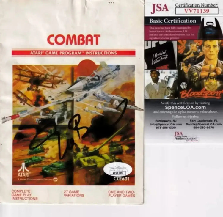 Nolan Bushnell signed Atari 2600 Combat video game booklet JSA - AutographsForSale.com