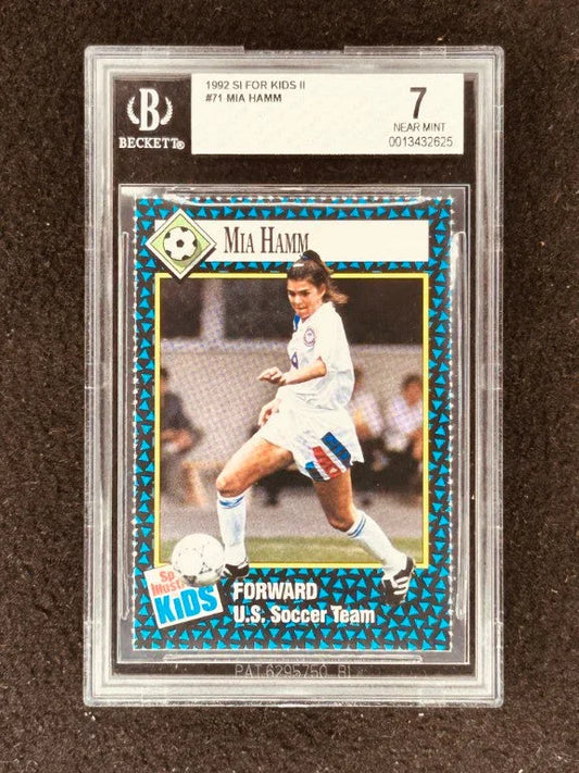 Mia Hamm 1992 Sports Illustrated for Kids soccer Rookie Card Graded BGS 7 - AutographsForSale.com