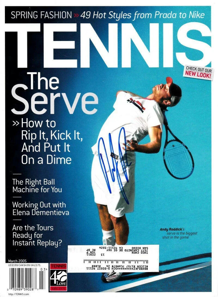 Andy Roddick autographed 2005 Tennis magazine cover - AutographsForSale.com