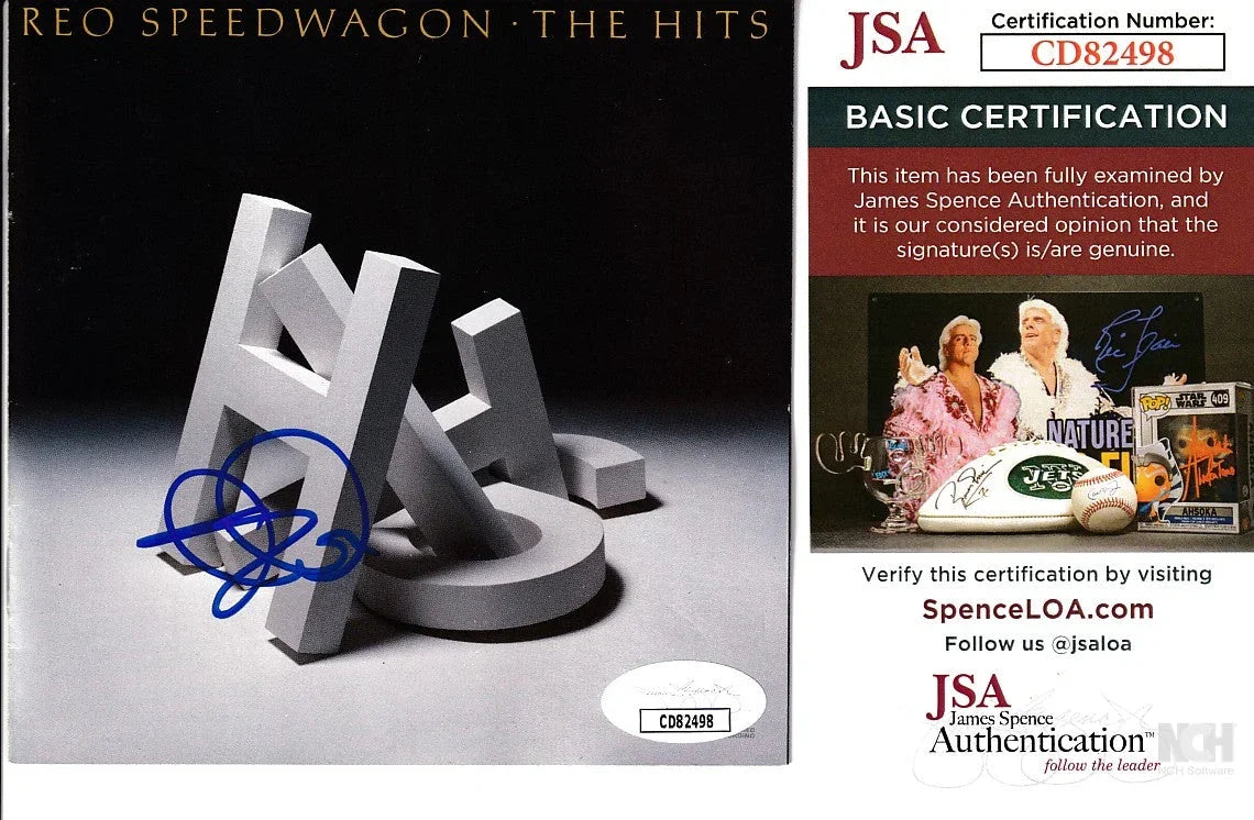 Kevin Cronin autographed REO Speedwagon Hits CD booklet JSA - AutographsForSale.com