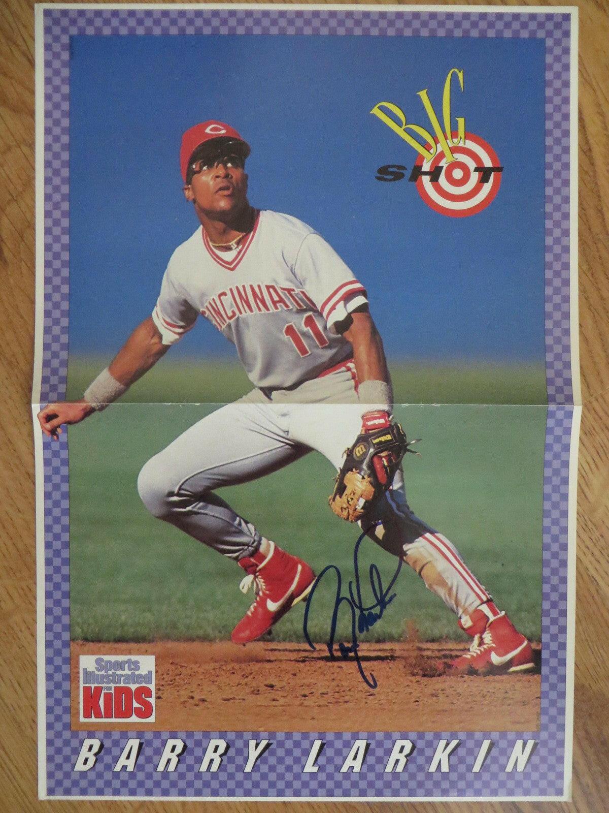 Barry Larkin autographed Cincinnati Reds Sports Illustrated for Kids mini poster - AutographsForSale.com