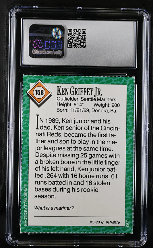 Ken Griffey Jr Mariners 1990 SI for Kids card CSG 7.5 - AutographsForSale.com
