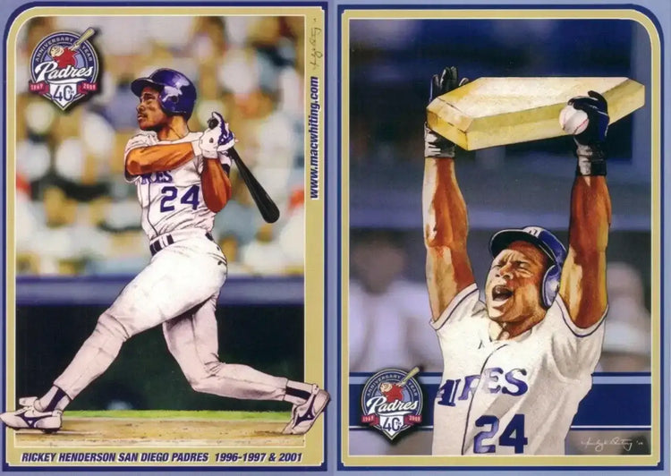 Rickey Henderson 2009 Hall of Fame SD Padres 5x7 card RARE - AutographsForSale.com