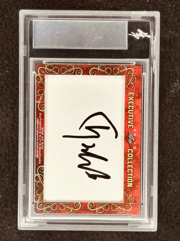 Justin Rose & Charley Hull 2018 Leaf Masterpiece Cut Signature certified signed card 1/1 JSA - AutographsForSale.com
