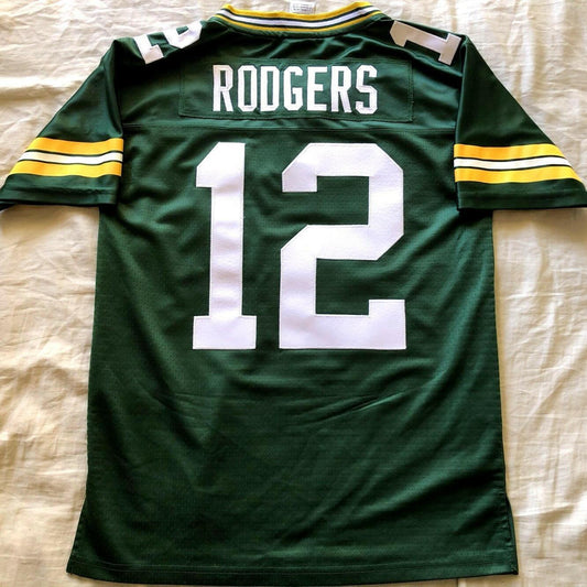 Aaron Rodgers Green Bay Packers NFL Pro Line stitched green youth LARGE jersey - AutographsForSale.com