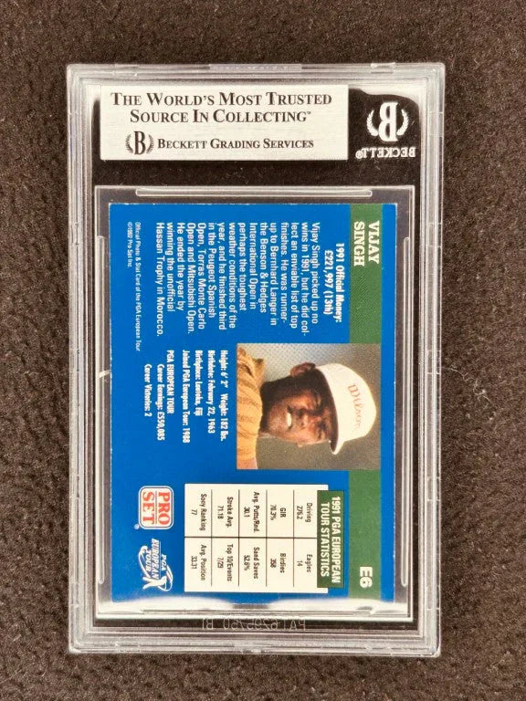 Vijay Singh autographed 1992 Pro Set golf Rookie Card BAS slabbed - AutographsForSale.com