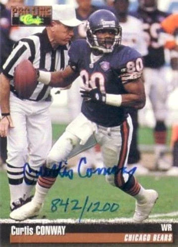 Curtis Conway certified autograph Chicago Bears 1995 Pro Line card - AutographsForSale.com