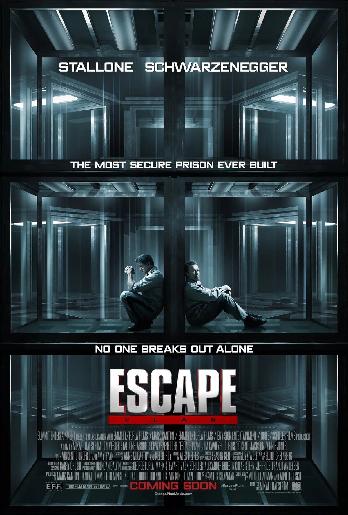 Escape Plan 2013 mini poster Arnold Schwarzenegger Sylvester Stallone - AutographsForSale.com