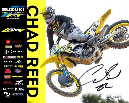 Chad Reed autographed Suzuki Racing motocross or supercross 8x10 photo card JSA - AutographsForSale.com