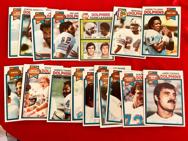 Miami Dolphins 1979 Topps near complete team set Larry Csonka Jim Langer - AutographsForSale.com