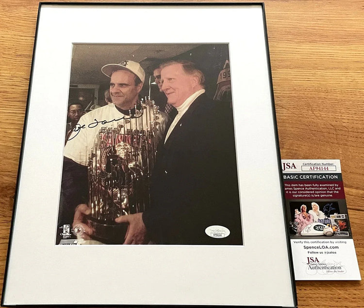 Joe Torre signed Yankees 1996 World Series 8x10 photo framed JSA - AutographsForSale.com