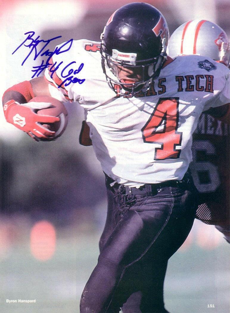 Byron Hanspard autographed Texas Tech magazine photo - AutographsForSale.com