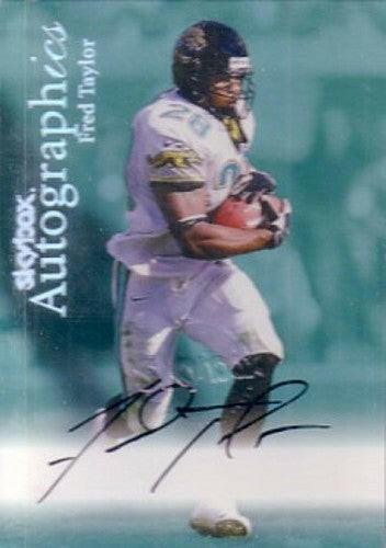Fred Taylor certified autograph Jacksonville Jaguars 1999 SkyBox autographics card - AutographsForSale.com