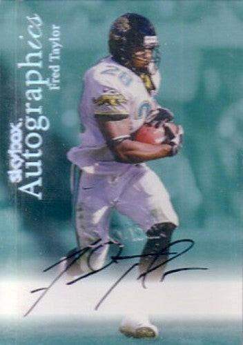 Fred Taylor certified autograph Jacksonville Jaguars 1999 SkyBox autographics card - AutographsForSale.com