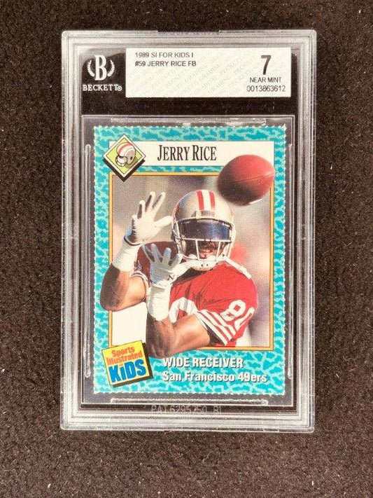 Jerry Rice San Francisco 49ers 1989 Sports Illustrated for Kids card BGS Graded 7 Nrmt - AutographsForSale.com