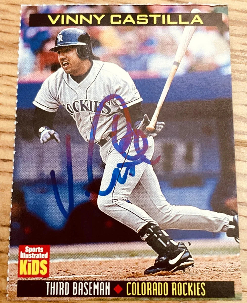 Vinny Castilla signed Colorado Rockies 1999 SI for Kids card - AutographsForSale.com