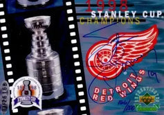 Steve Yzerman signed Red Wings 1998 Stanley Cup UDA card framed cover - AutographsForSale.com