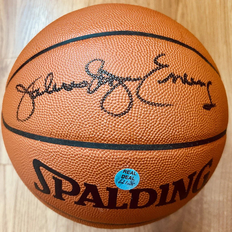 Julius Dr. J Erving autographed Spalding NBA game model basketball (Real Deal) 76ers - AutographsForSale.com
