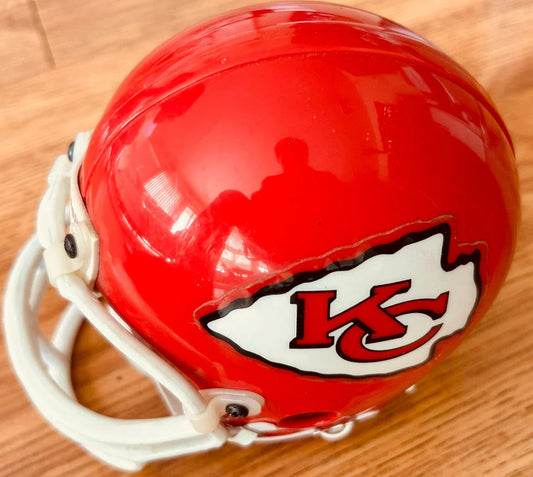 KC Chiefs Riddell retro mini helmet with old style facemask - AutographsForSale.com