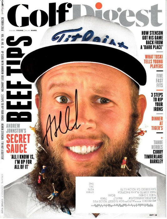Andrew Beef Johnston autographed 2016 Golf Digest cover - AutographsForSale.com