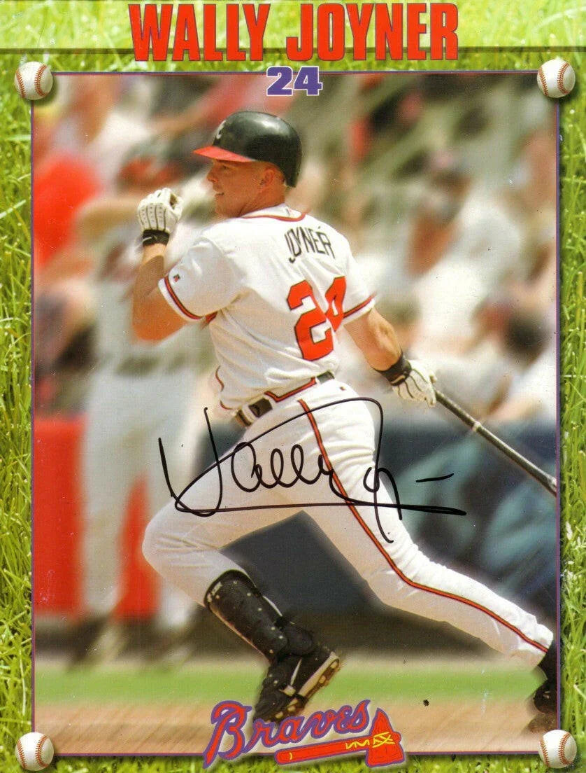 Wally Joyner autographed 2000 Atlanta Braves 8x11 photo card - AutographsForSale.com