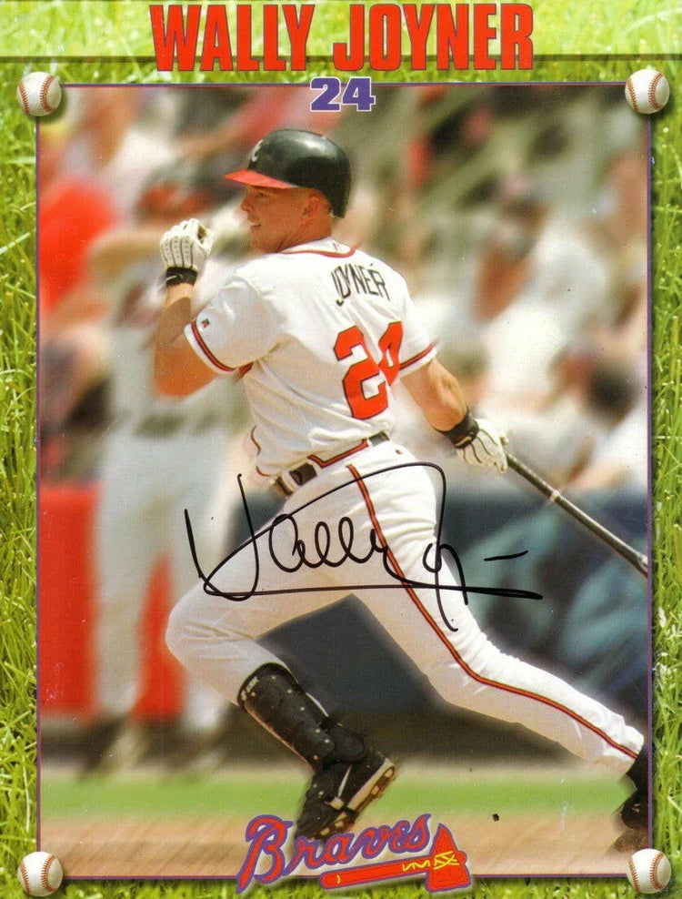 Wally Joyner autographed 2000 Atlanta Braves 8x11 photo card - AutographsForSale.com