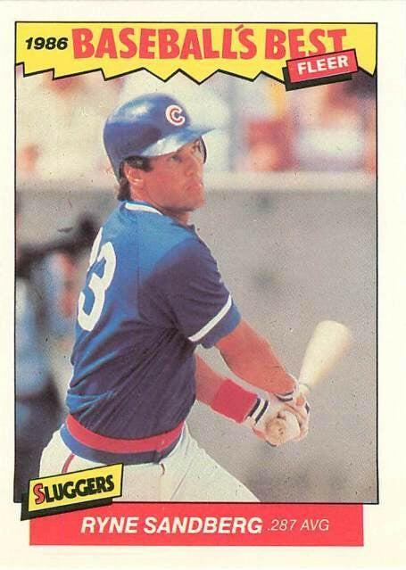Ryne Sandberg Cubs 1986 Fleer Sluggers vs Pitchers card - AutographsForSale.com