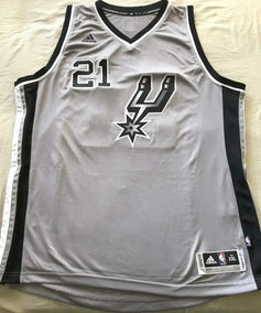 Tim Duncan San Antonio Spurs Adidas gray jersey NEW - AutographsForSale.com