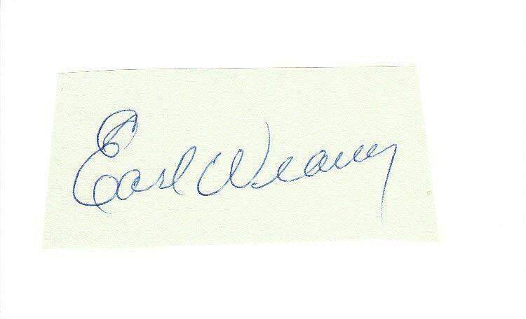 Earl Weaver autograph cut signature affixed to 3x5 index card Orioles - AutographsForSale.com