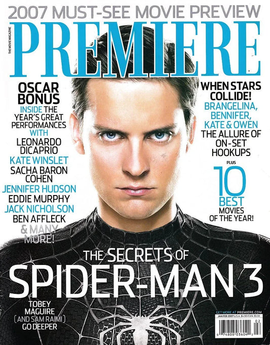 Tobey Maguire Spider-Man 3 movie Jan/Feb 2007 Premiere magazine - AutographsForSale.com
