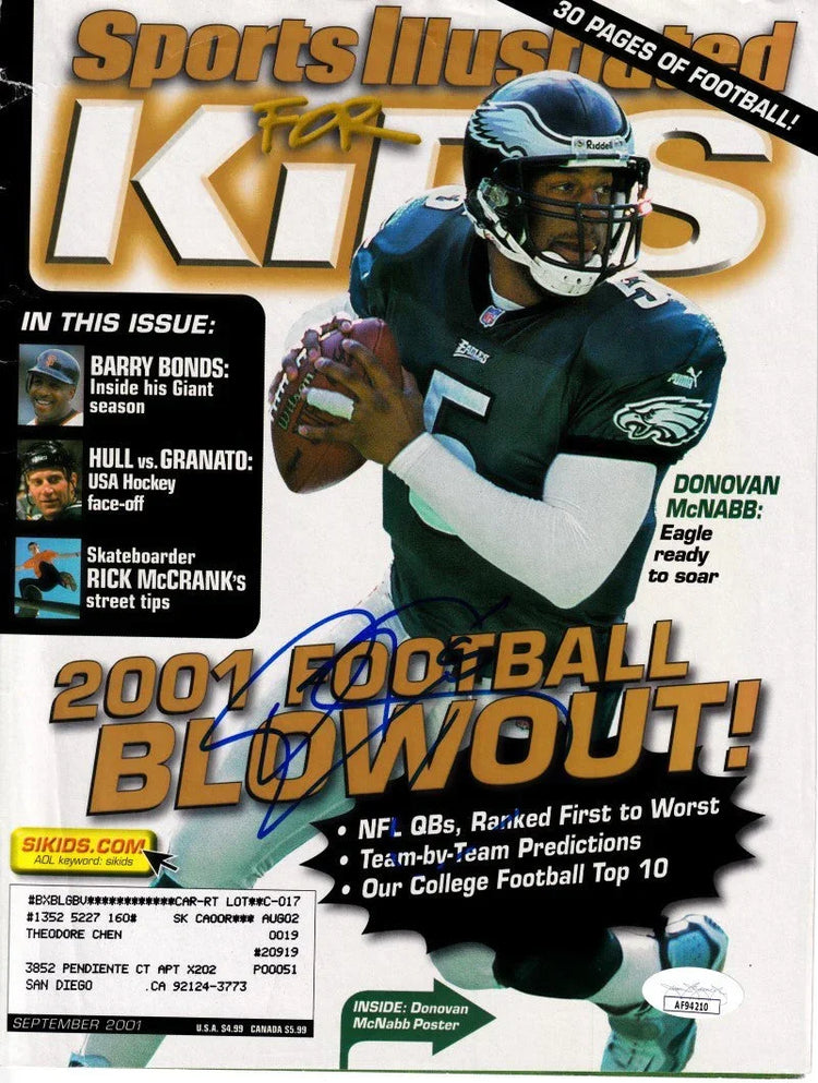 Donovan McNabb autographed Philadelphia Eagles 2001 SI for Kids cover JSA - AutographsForSale.com