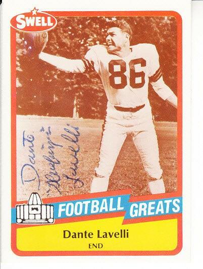 Dante Lavelli signed 1989 Swell Football Hall of Fame card - AutographsForSale.com