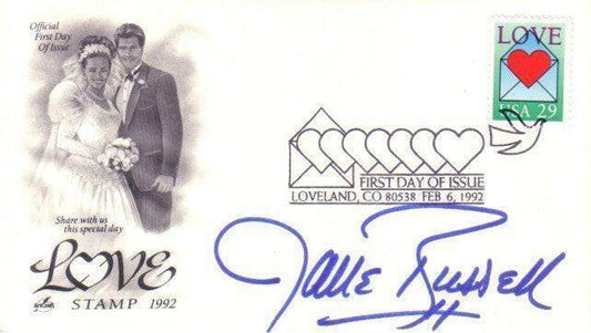 Jane Russell signed LOVE 1992 1st Day cover cachet envelope JSA - AutographsForSale.com