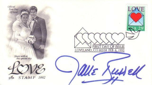 Jane Russell signed LOVE 1992 1st Day cover cachet envelope JSA - AutographsForSale.com
