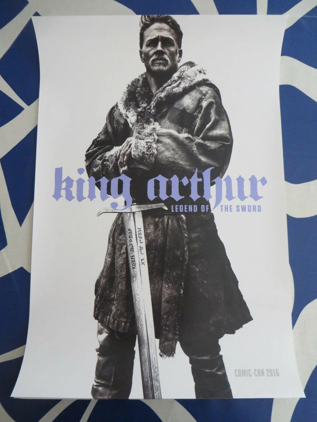 King Arthur 2016 SDCC exclusive 13x20 movie poster Charlie Hunnam - AutographsForSale.com