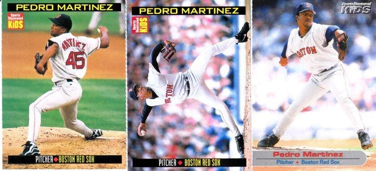 Pedro Martinez Red Sox 1999 2000 & 2002 SI for Kids cards - AutographsForSale.com