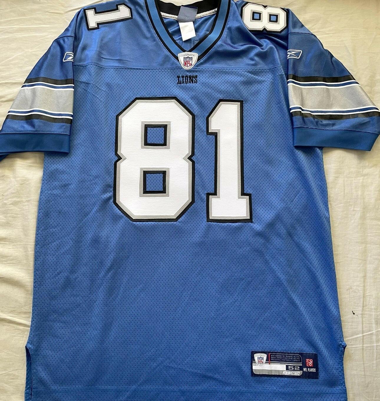 Calvin Johnson Detroit Lions 2007 ROOKIE Reebok game model stitched blue jersey - AutographsForSale.com