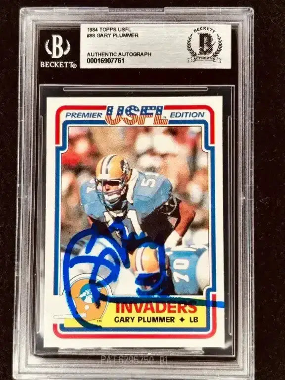 Gary Plummer signed Oakland Invaders 1984 Topps USFL RC BAS certified - AutographsForSale.com