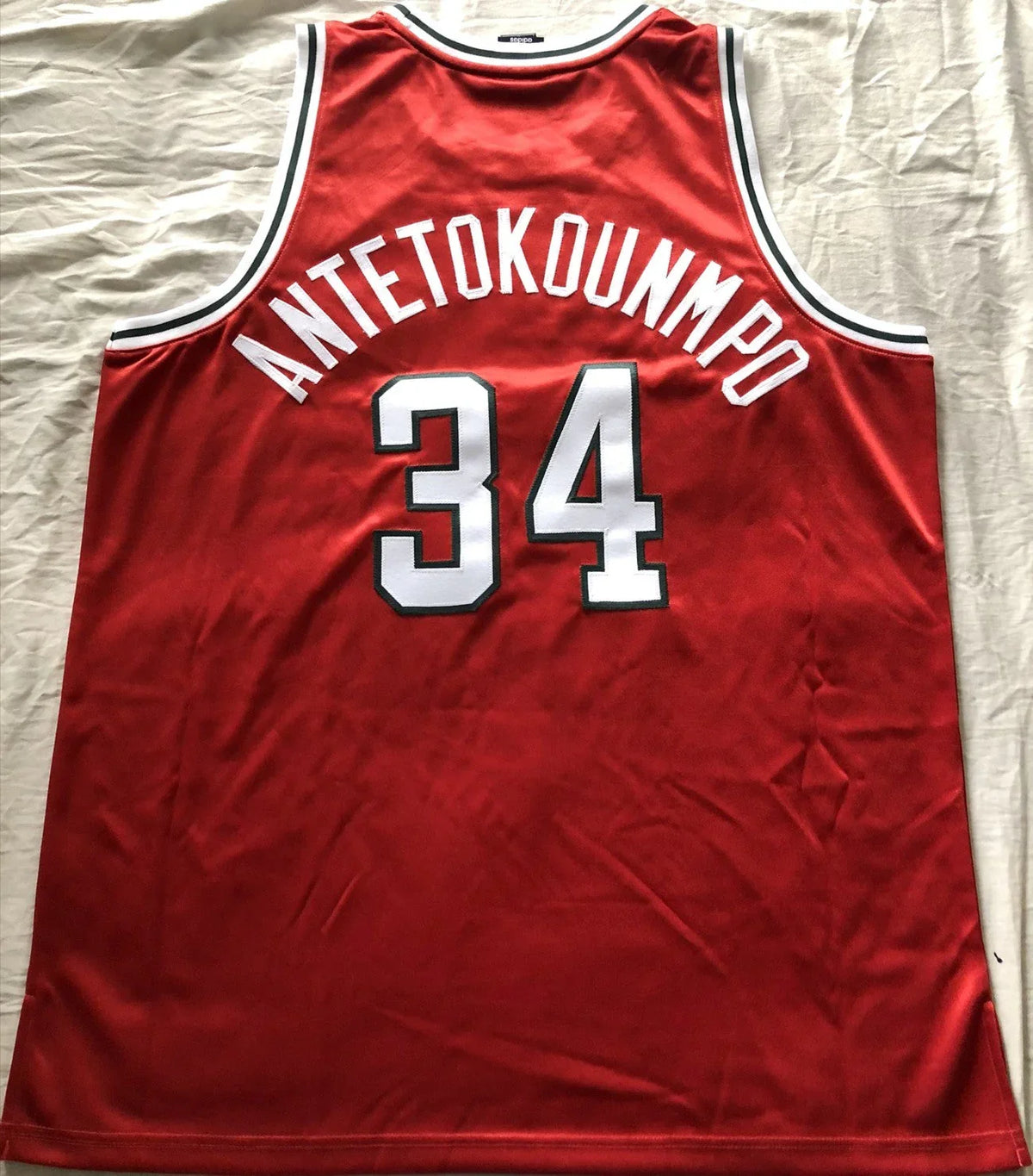 Giannis Antetokounmpo Milwaukee Bucks Adidas 2013-14 ROOKIE red game model jersey NEW - AutographsForSale.com