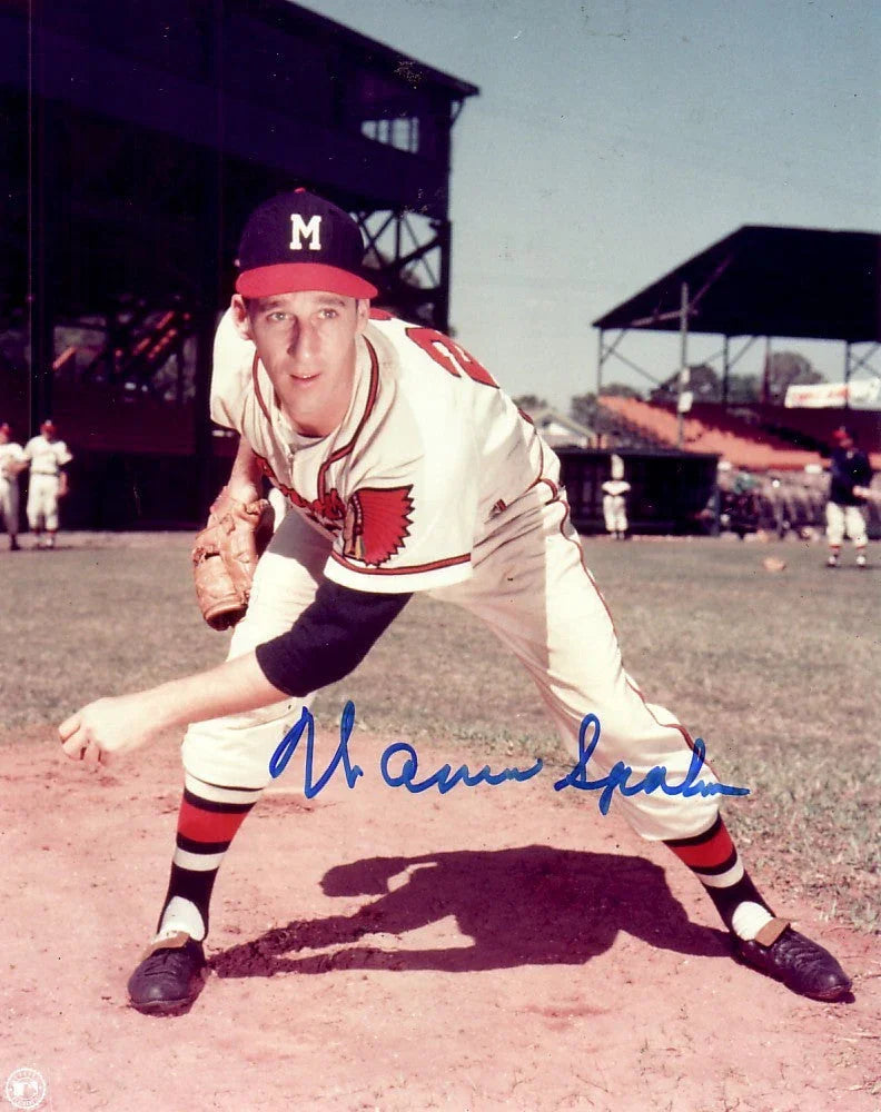 Warren Spahn autographed Milwaukee Braves 8x10 photo - AutographsForSale.com