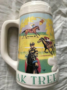 Chris McCarron 1997 Tribute Oak Tree Santa Anita Huge Ceramic Beer Stein New - AutographsForSale.com