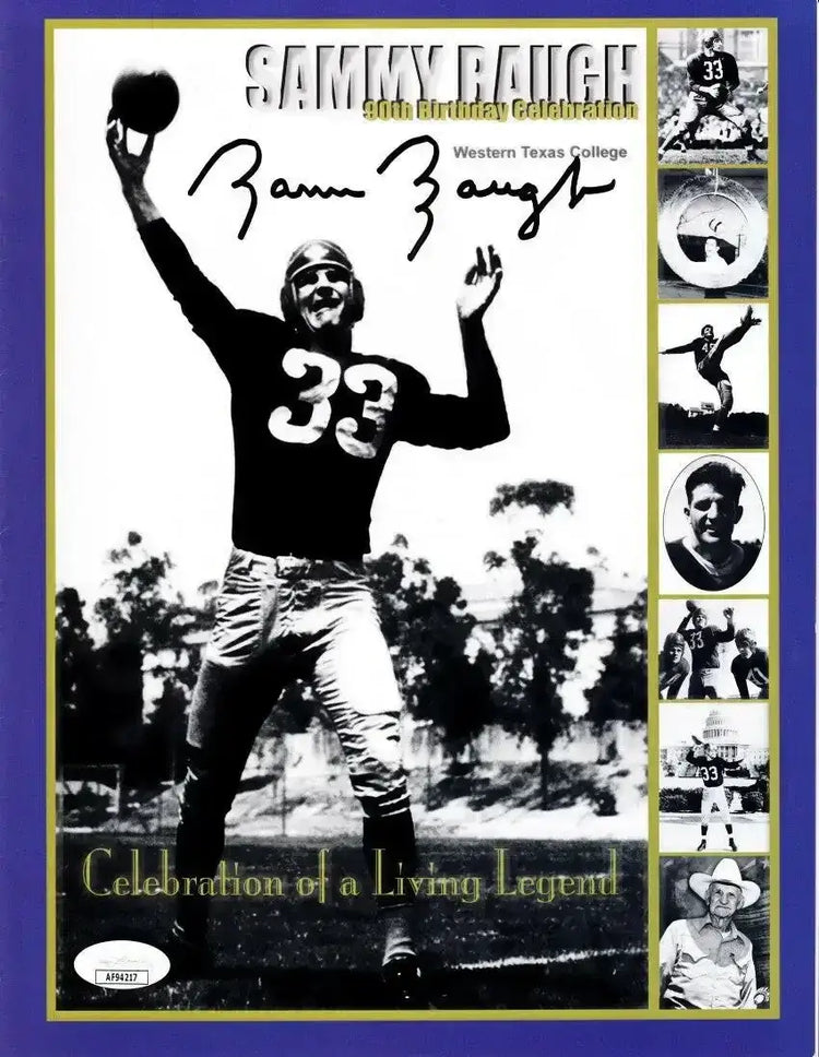 Sammy Baugh signed 90th Birthday Celebration program JSA Redskins - AutographsForSale.com
