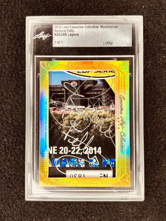 Richard Petty 2016 Leaf Masterpiece Cut Signature autograph card 1/1 JSA NASCAR - AutographsForSale.com
