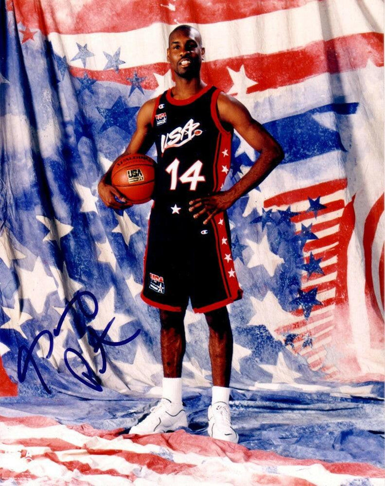Gary Payton autographed USA basketball 8x10 photo - AutographsForSale.com