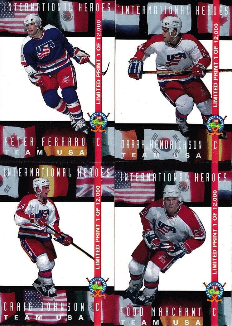 Lot of 4 1994 Classic Pro Hockey Prospects Team USA insert cards (Todd Marchant) - AutographsForSale.com