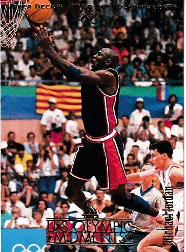 Michael Jordan 1996 Upper Deck US Olympic Moments 1992 US Dream Team card - AutographsForSale.com