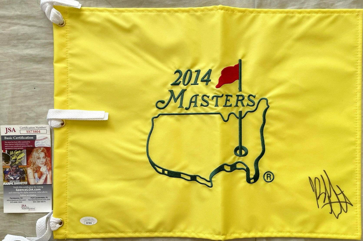 Bubba Watson autographed 2014 Masters golf pin flag JSA - AutographsForSale.com