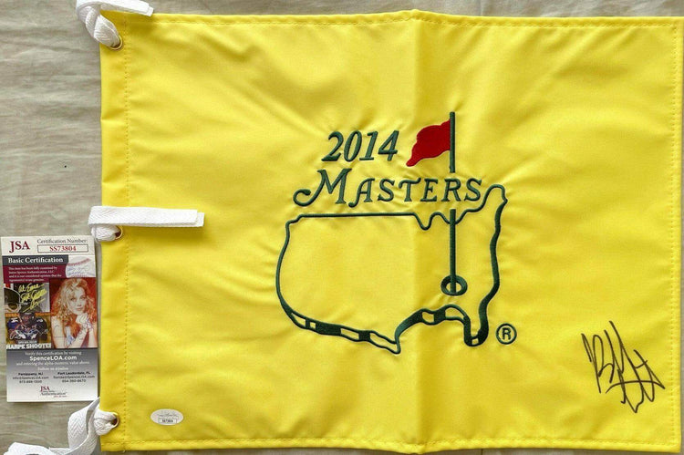 Bubba Watson autographed 2014 Masters golf pin flag JSA - AutographsForSale.com