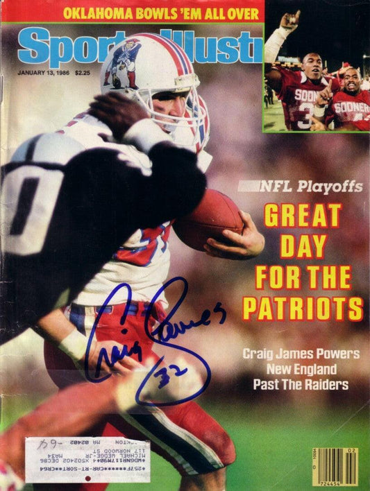 Craig James signed Patriots 1986 Sports Illustrated magazine - AutographsForSale.com